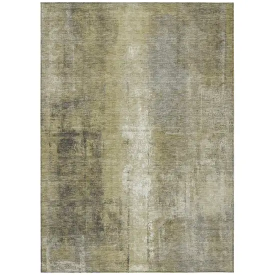 Gold And Ivory Abstract Washable Indoor Outdoor Area Rug Photo 1