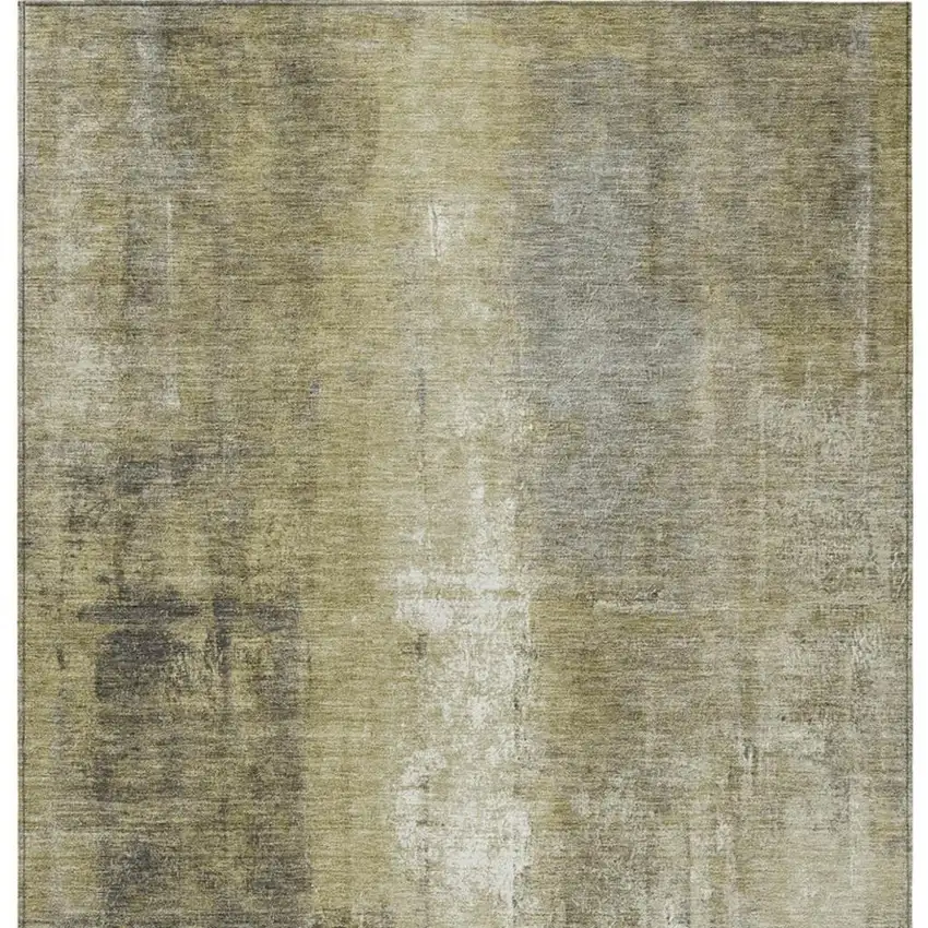 Gold And Ivory Abstract Washable Indoor Outdoor Area Rug Photo 4