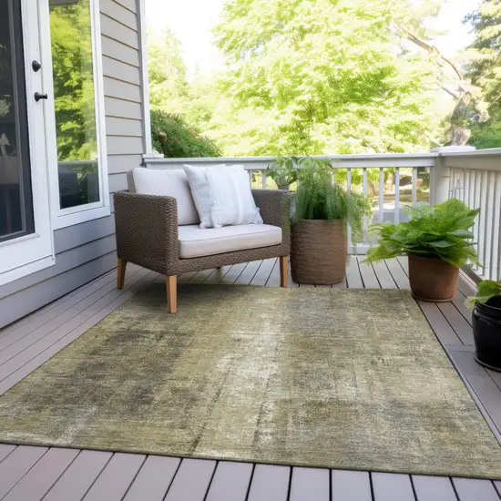 Gold And Ivory Abstract Washable Indoor Outdoor Area Rug Photo 7