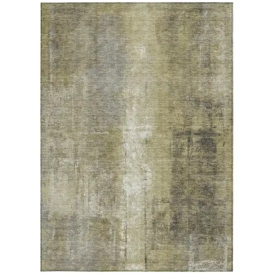 Gold And Ivory Abstract Washable Indoor Outdoor Area Rug Photo 3