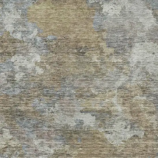 Gold And Ivory Abstract Washable Indoor Outdoor Area Rug Photo 9