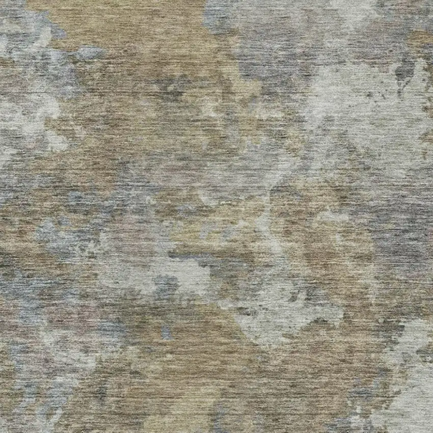 Gold And Ivory Abstract Washable Indoor Outdoor Area Rug Photo 1