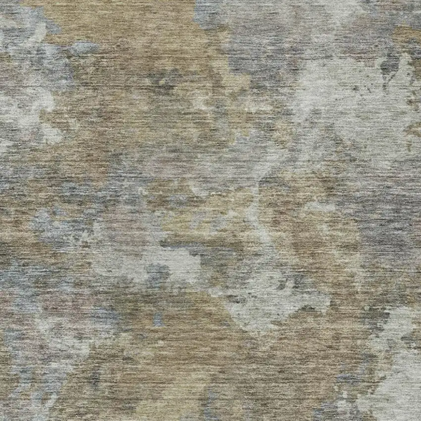 Gold And Ivory Abstract Washable Indoor Outdoor Area Rug Photo 1