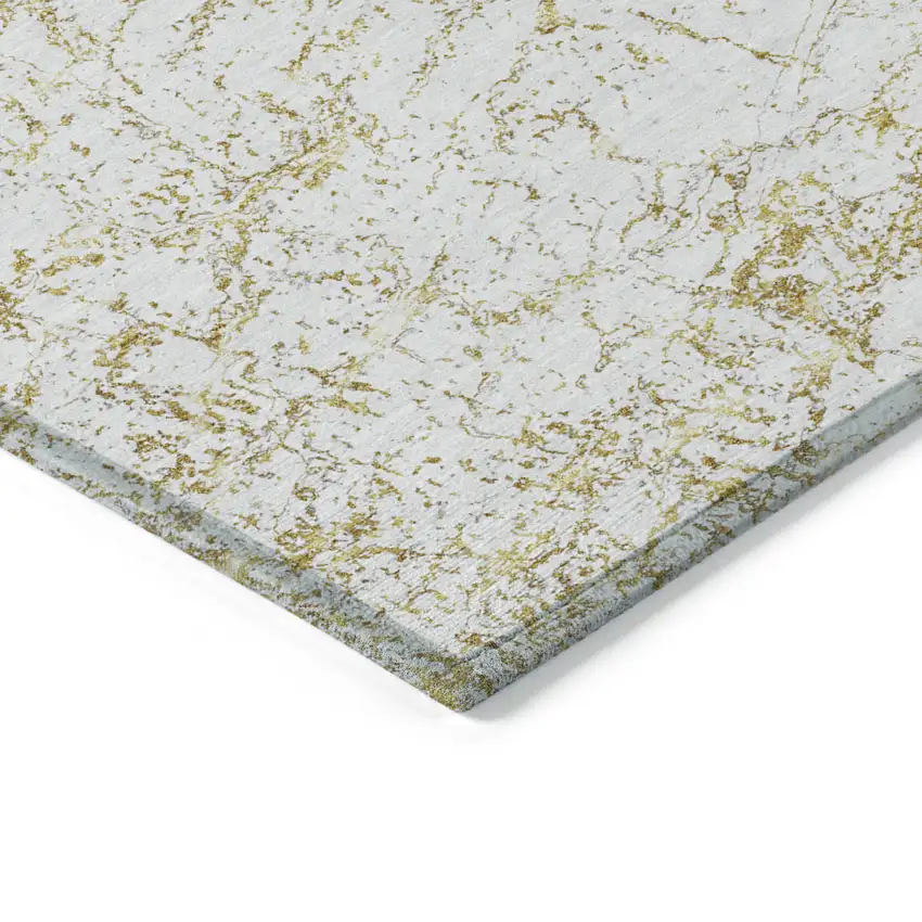 Gold And Ivory Abstract Washable Indoor Outdoor Area Rug Photo 4