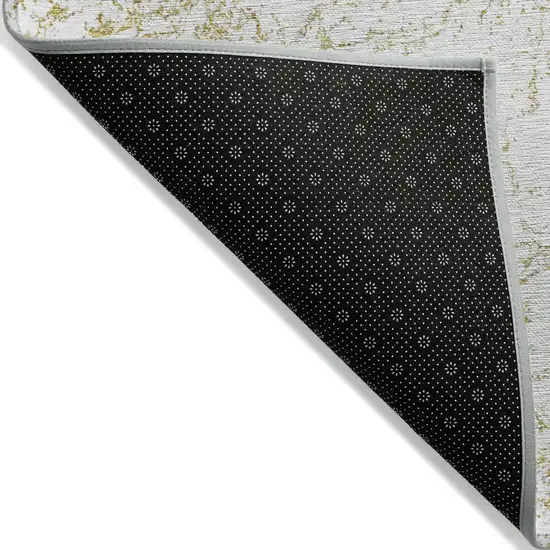 Gold And Ivory Abstract Washable Indoor Outdoor Area Rug Photo 4