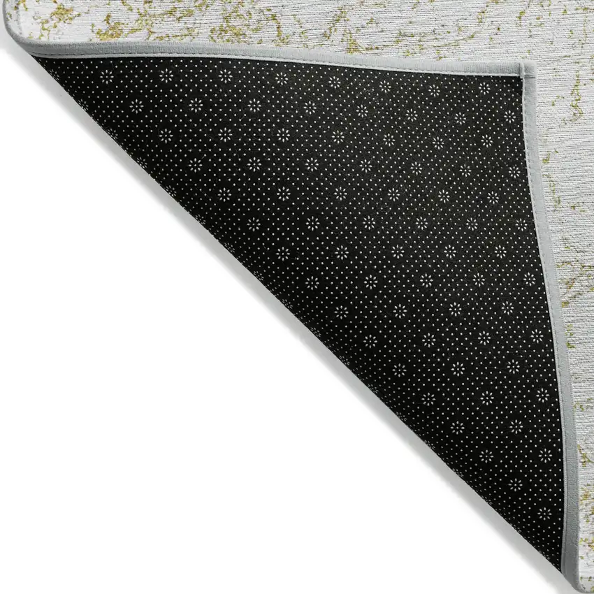 Gold And Ivory Abstract Washable Indoor Outdoor Area Rug Photo 4