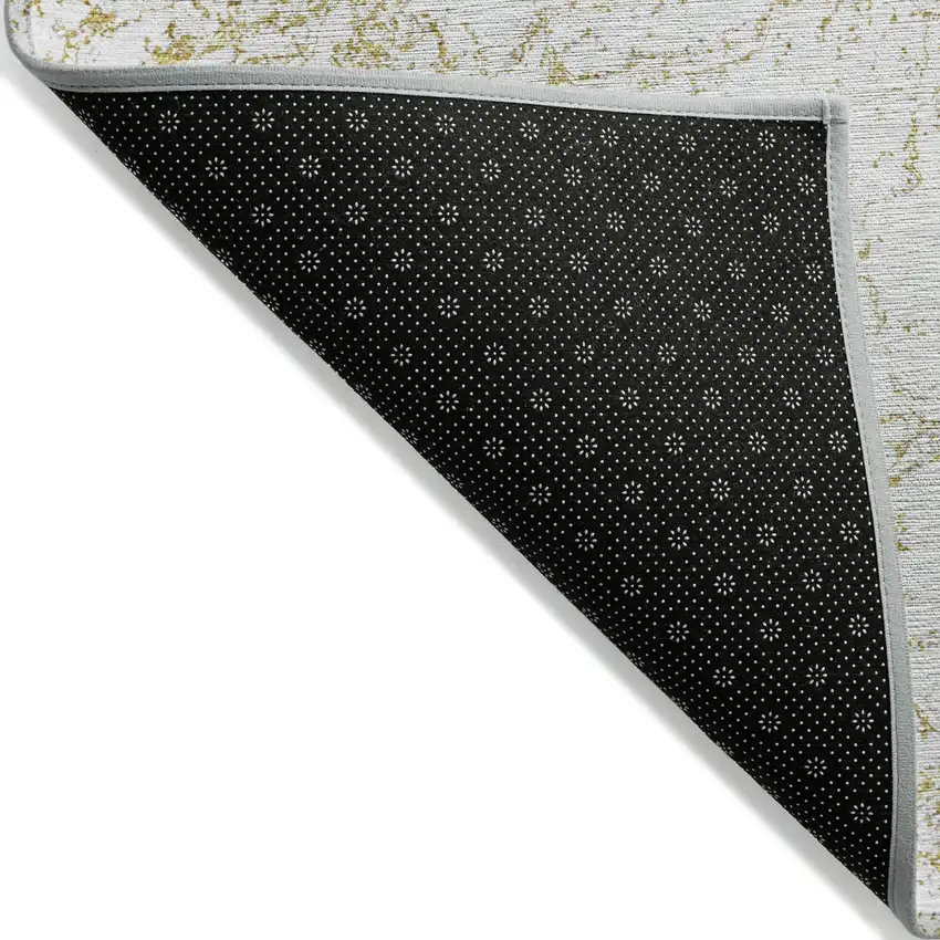 Gold And Ivory Abstract Washable Indoor Outdoor Area Rug Photo 4