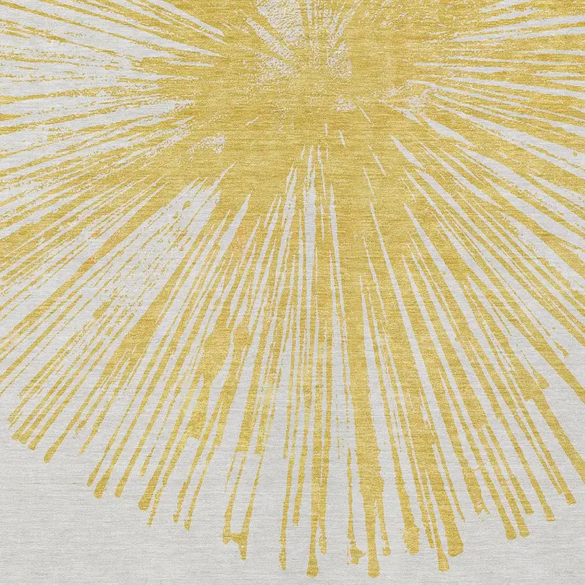 Gold And Ivory Abstract Washable Indoor Outdoor Area Rug Photo 4
