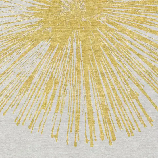 Gold And Ivory Abstract Washable Indoor Outdoor Area Rug Photo 4