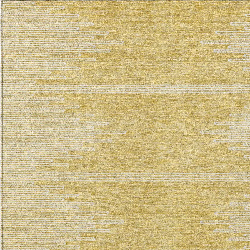 Gold And Ivory Abstract Washable Indoor Outdoor Area Rug Photo 5