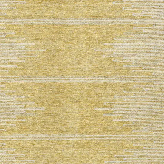 Gold And Ivory Abstract Washable Indoor Outdoor Area Rug Photo 6