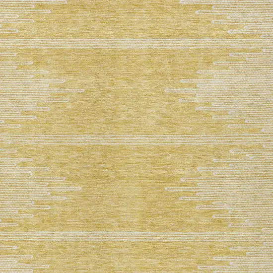 Gold And Ivory Abstract Washable Indoor Outdoor Area Rug Photo 7