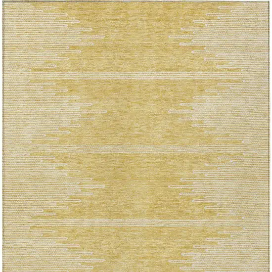 Gold And Ivory Abstract Washable Indoor Outdoor Area Rug Photo 4