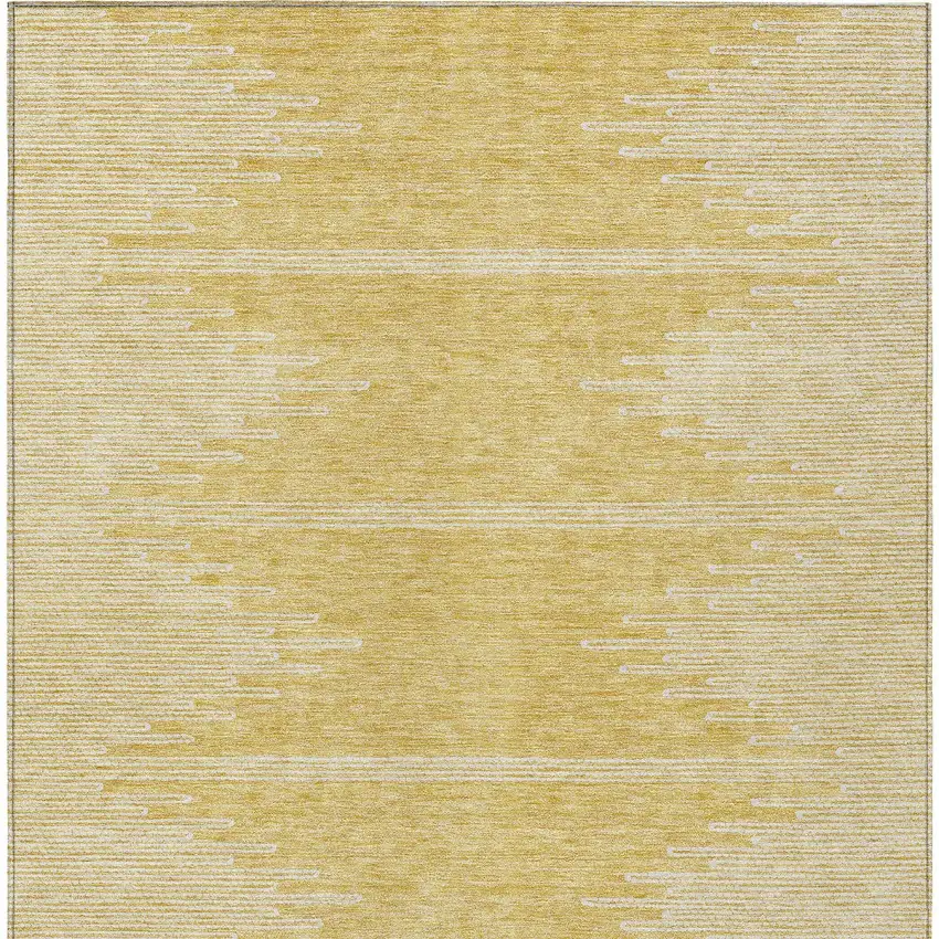 Gold And Ivory Abstract Washable Indoor Outdoor Area Rug Photo 4