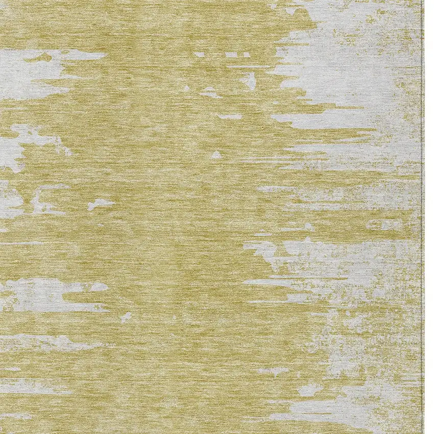 Gold And Ivory Abstract Washable Indoor Outdoor Area Rug Photo 4