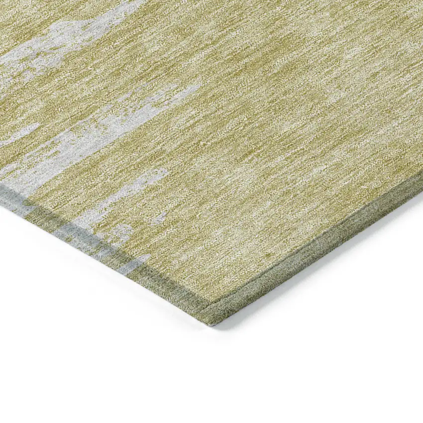 Gold And Ivory Abstract Washable Indoor Outdoor Area Rug Photo 3