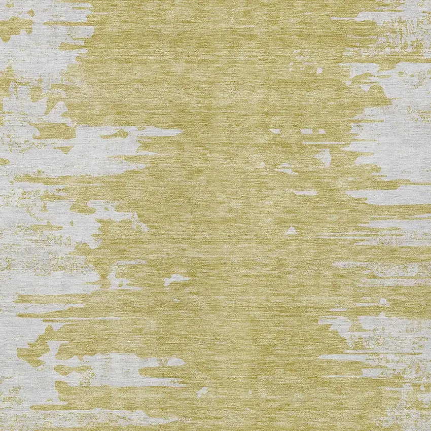 Gold And Ivory Abstract Washable Indoor Outdoor Area Rug Photo 4
