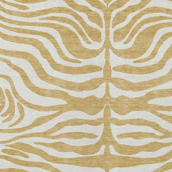 Gold And Ivory Animal Print Washable Indoor Outdoor Area Rug Photo 5
