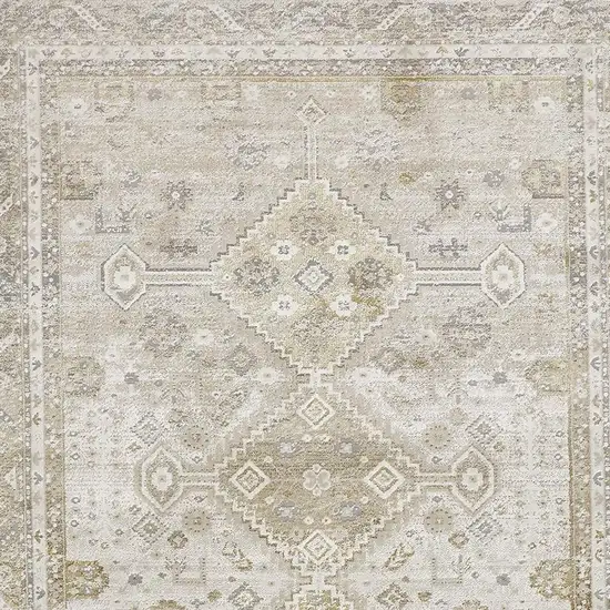 Gold and Ivory Floral Non Skid Area Rug Photo 7