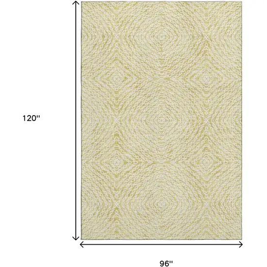 Gold And Ivory Geometric Washable Area Rug With UV Protection Photo 3