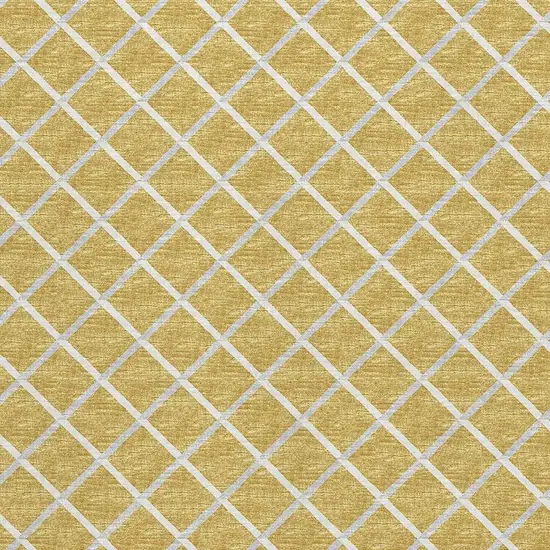 Gold And Ivory Geometric Washable Area Rug With UV Protection Photo 4