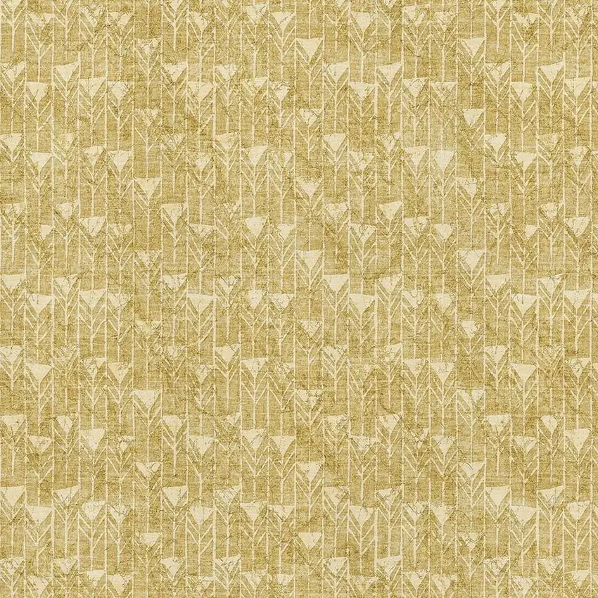 Gold And Ivory Geometric Washable Area Rug With UV Protection Photo 3