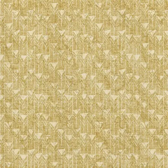 Gold And Ivory Geometric Washable Area Rug With UV Protection Photo 3