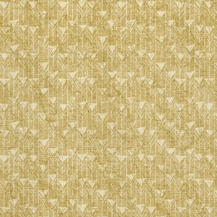 Gold And Ivory Geometric Washable Area Rug With UV Protection Photo 3