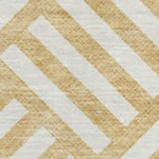 Gold And Ivory Geometric Washable Area Rug With UV Protection Photo 3