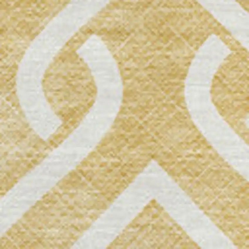 Gold And Ivory Geometric Washable Area Rug With UV Protection Photo 3