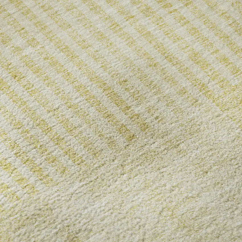 Gold And Ivory Geometric Washable Area Rug With UV Protection Photo 7