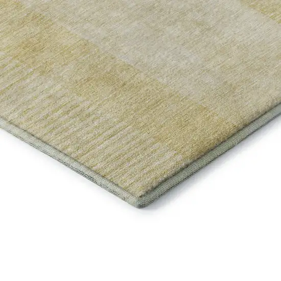 Gold And Ivory Geometric Washable Area Rug With UV Protection Photo 5