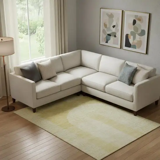 Gold And Ivory Geometric Washable Area Rug With UV Protection Photo 1