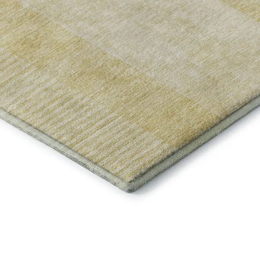 Gold And Ivory Geometric Washable Area Rug With UV Protection Photo 5