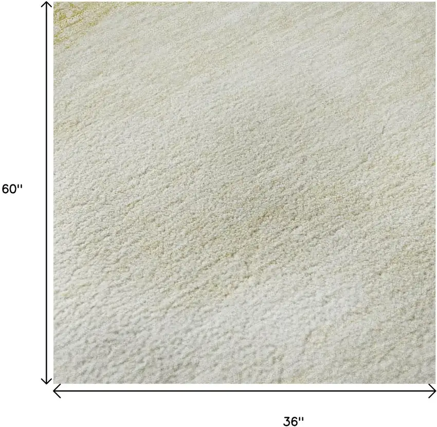 Gold And Ivory Geometric Washable Area Rug With UV Protection Photo 9