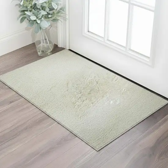 Gold And Ivory Geometric Washable Area Rug With UV Protection Photo 2