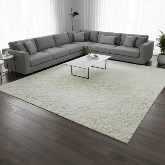 Gold And Ivory Geometric Washable Area Rug With UV Protection Photo 2