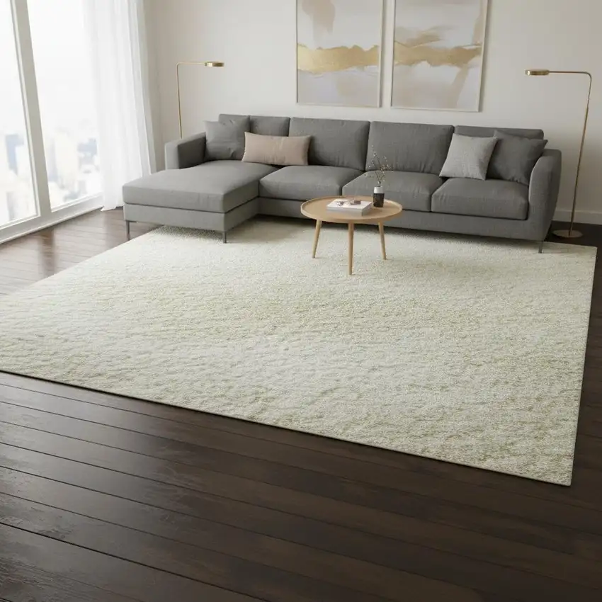 Gold And Ivory Geometric Washable Area Rug With UV Protection Photo 2