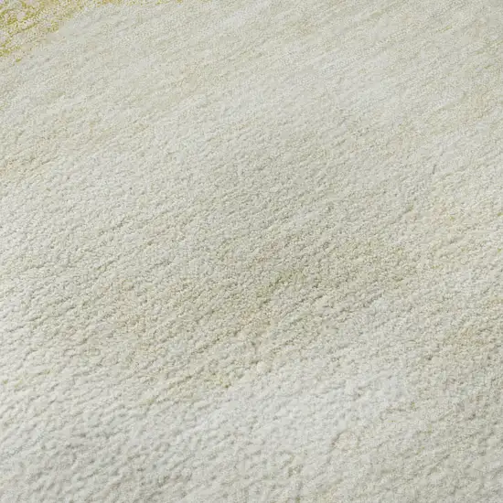 Gold And Ivory Geometric Washable Area Rug With UV Protection Photo 1