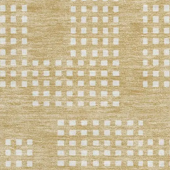Gold And Ivory Geometric Washable Area Rug With UV Protection Photo 3