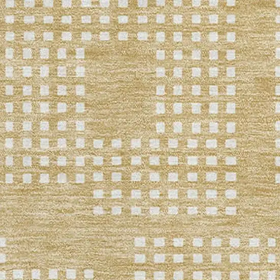 Gold And Ivory Geometric Washable Area Rug With UV Protection Photo 3