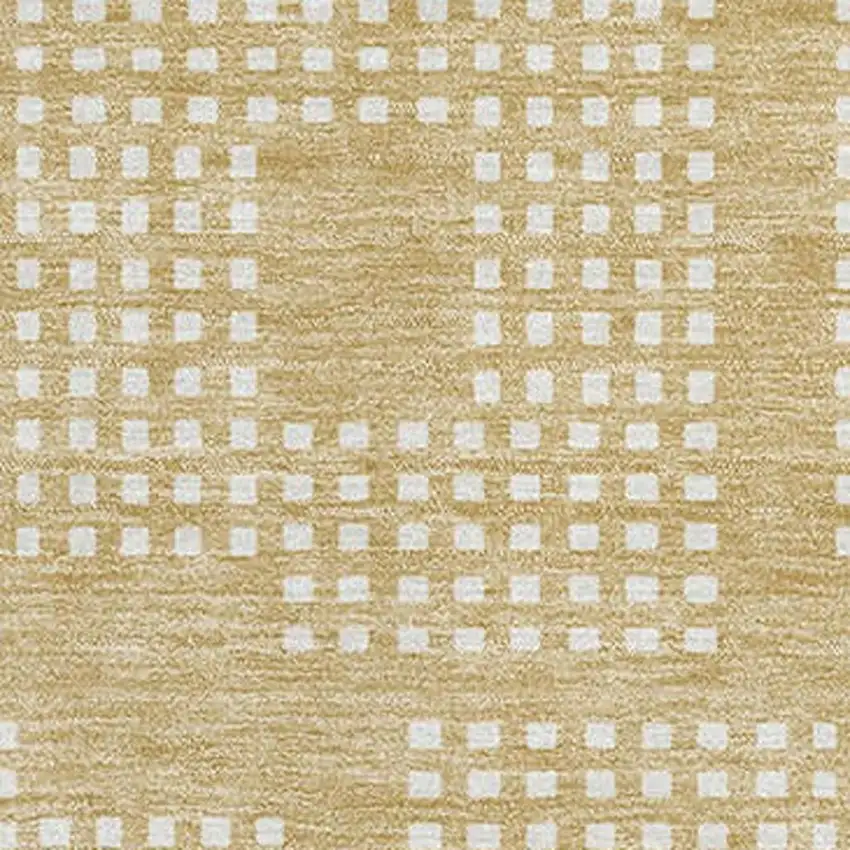 Gold And Ivory Geometric Washable Area Rug With UV Protection Photo 3