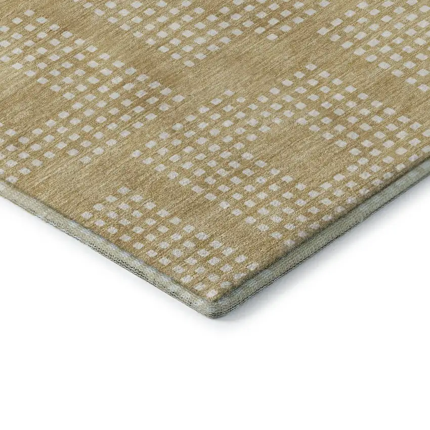Gold And Ivory Geometric Washable Area Rug With UV Protection Photo 8