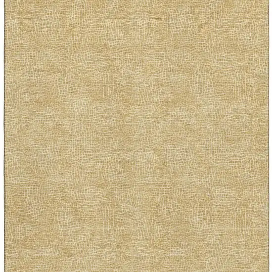 Gold And Ivory Geometric Washable Area Rug With UV Protection Photo 4