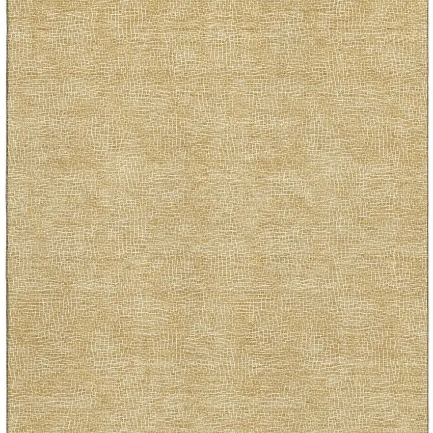 Gold And Ivory Geometric Washable Area Rug With UV Protection Photo 4