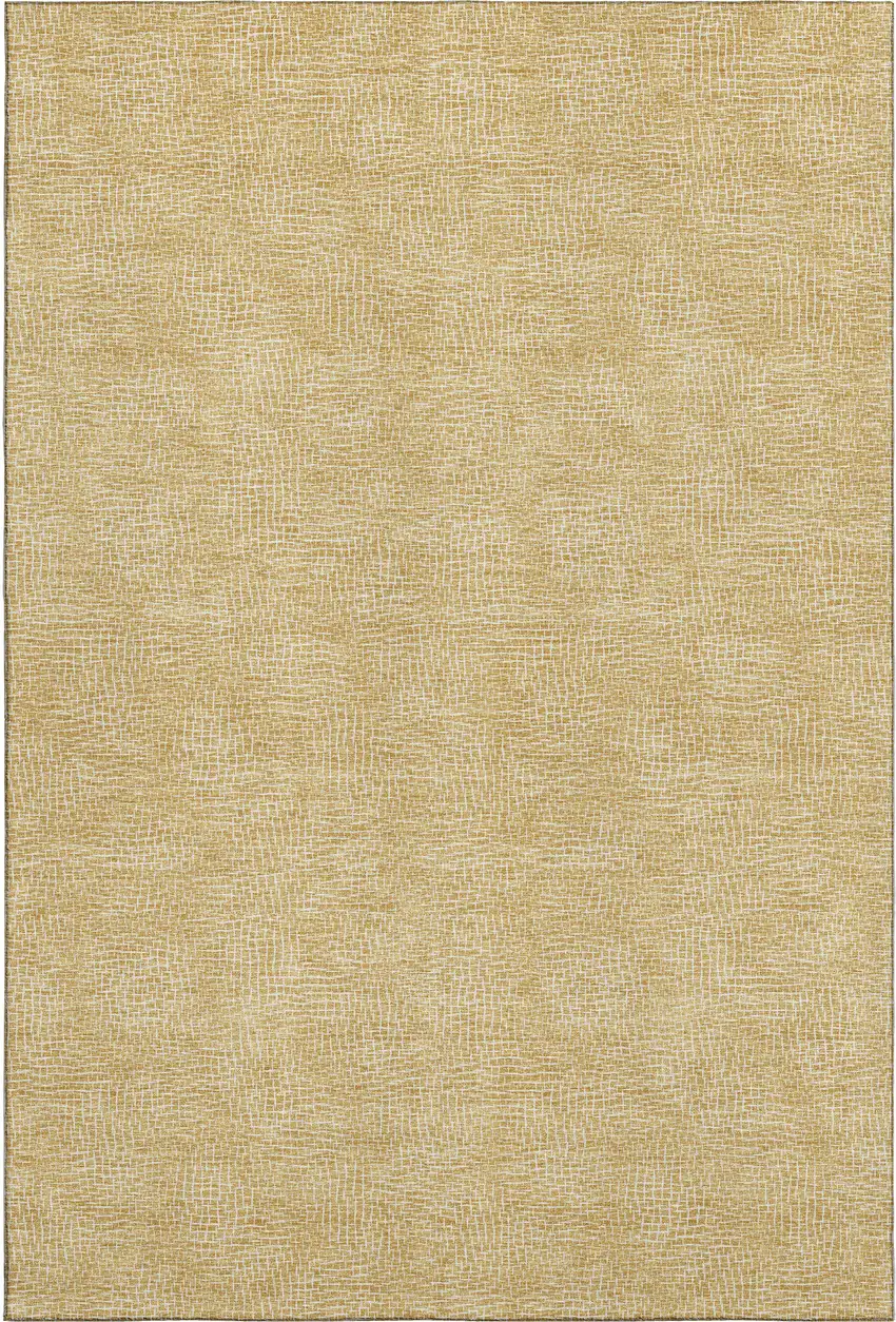 Gold And Ivory Geometric Washable Area Rug With UV Protection Photo 4