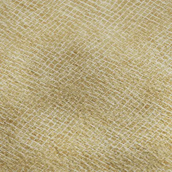Gold And Ivory Geometric Washable Area Rug With UV Protection Photo 2