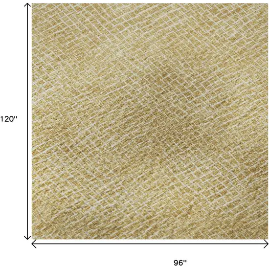 Gold And Ivory Geometric Washable Area Rug With UV Protection Photo 9