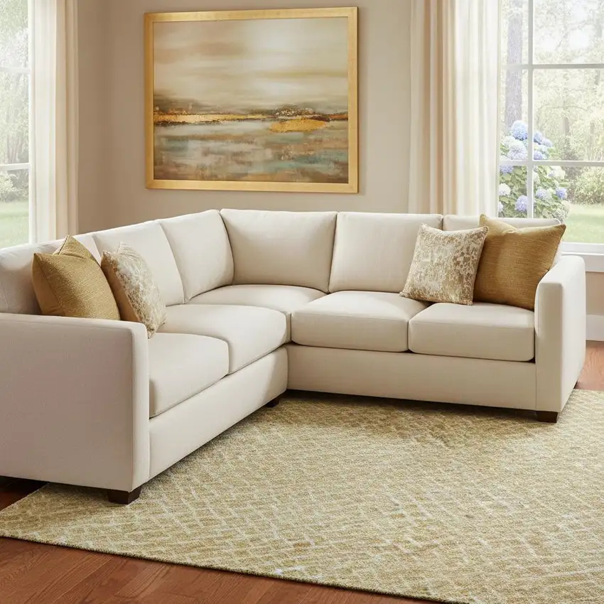 Gold And Ivory Geometric Washable Area Rug With UV Protection Photo 2