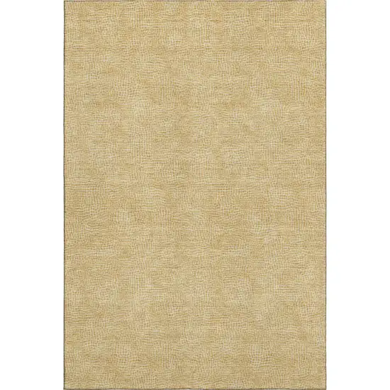 Gold And Ivory Geometric Washable Area Rug With UV Protection Photo 4